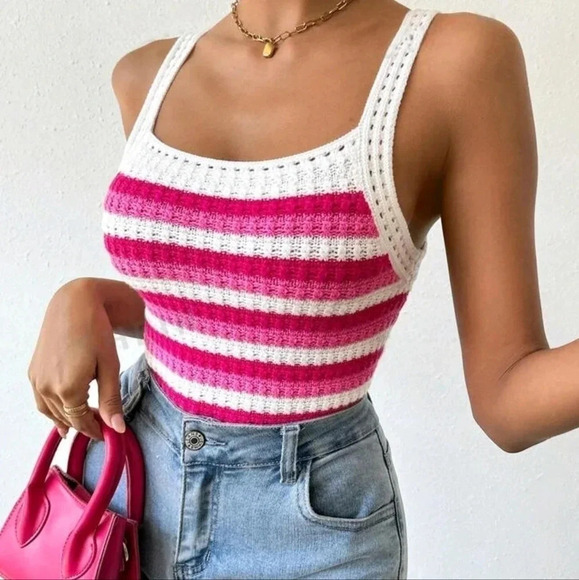 Striped Camisole Knitted Top - Picture 1 of 4